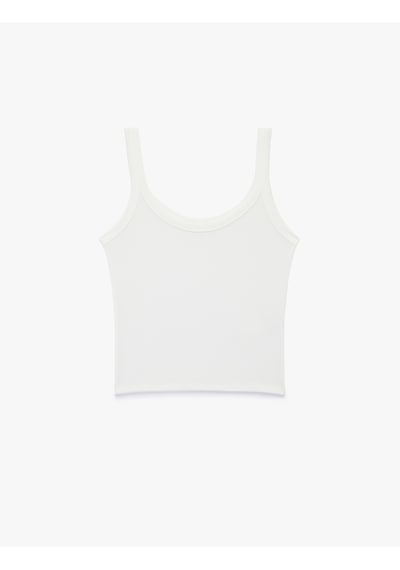 Koton Modal Kumaş Slim Fit U Yaka Askılı Top Beyaz 6sak10035pk
