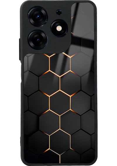 Tecno Spark 10 Pro Yellow Carbon Tasarımlı Glossy Telefon Kılıfı Çok Renkli