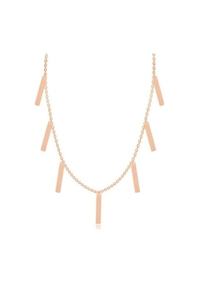 Diamond Line-Gülaylar - Pembe Altın 14 Ayar Pullu Kolye