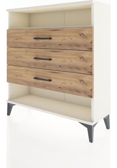 Arges Şifonyer Tek Raflı 3 Çekmeceli 88x30x96 Aytaşı-çam Aytası