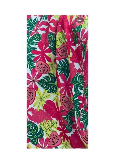 Lila Mare Viskon Kumaşlı Handmade Beachwear & Homewear Kimono Renkli Renkli