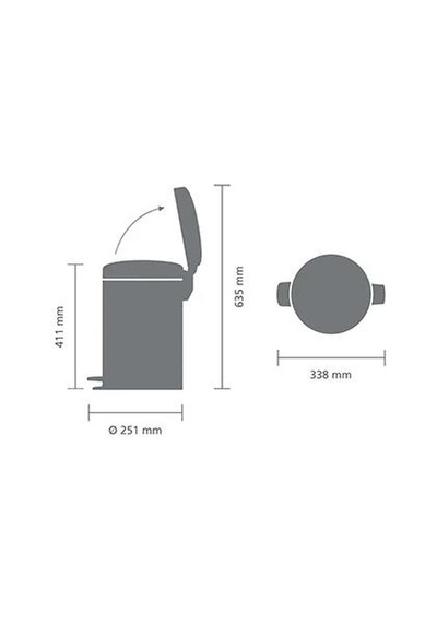 Brabantia Çöp Kutusu 12 Litre Newicon Pedallı Mat Çelik