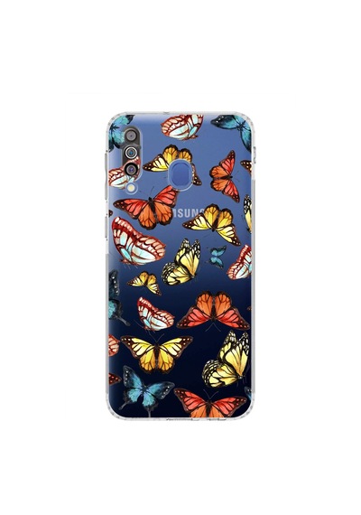 Samsung Galaxy M30 İle Uyumlu Water Color 2 Kamera Korumalı Şeffaf Kılıf Şeffaf