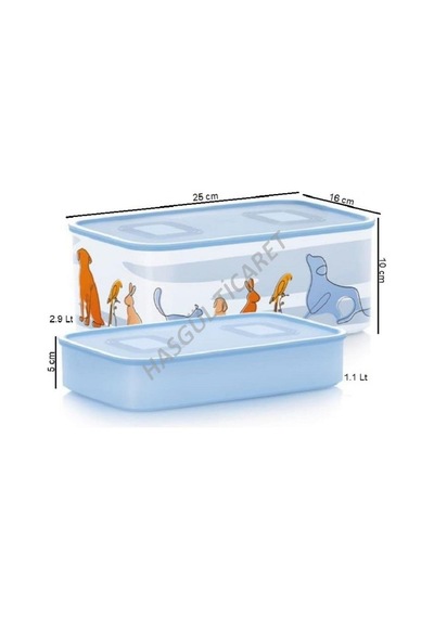 Tupperware Su Hayvanlar 2'Li Sıkı Kapaklı Saklama Kabı 11-29 Hsgl Çok Renkli