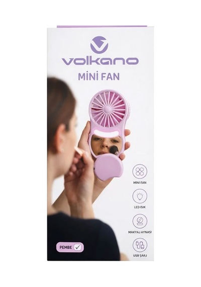Volkano Aynalı Mini Fan Pembe Vk-100 Vk-100 Pem