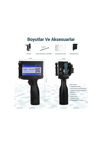 Sh Powermaster Pm-10878 4.3'' Dokunmatik Ekranlı Şarjlı Endüstriyel El Tipi Portatif Mürekkep Yazıcı Najmaddin