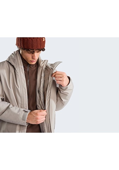 The North Face M Carto Mono Trıclımate Hooded Jacket Erkek Outdoor Montu Nf0a8d1s2mb1 Bej