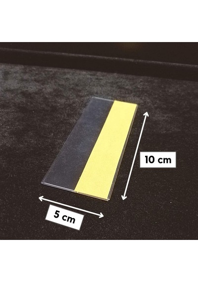 Cep Tipi Yapışkanlı Şeffaf Etiketlik 10x5cm U Tipi 100lü Paket 100 Adet