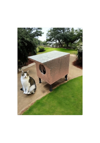 Kedi Evi Kedi Yuvası Kedi Barınağı 1 Kedilik Isı Ve Su Yalıtımlı 35x35x45 Cm