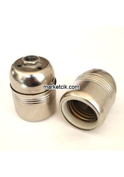 Krom Metal E27 Duy Dekoratif Standart Avize Ampul Duyu