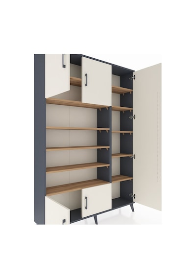 Arges Dolap 11 Raflı 5 Kapaklı 132x30x195 Antrasit-aytaşı/çam Antrasit Arges Dolap 11 Raflı 5 Kapaklı 132x30x195 Antrasit-aytaşı/çam Antrasit