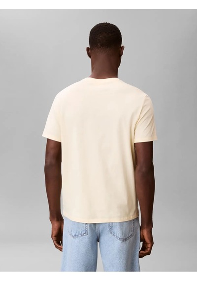 Calvin Klein Ss Badge 30s Jersey, 41m, S Krem Erkek T-shirt