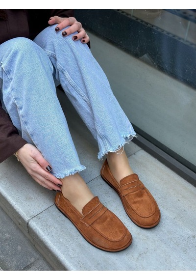 Erva'nın Butiği Taba Süet Daria Kadın Casual Günlük Ayakkabı-6133