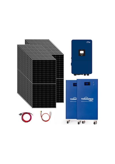 30x600w Topcon Güneş Paneli 20kva Trifaze İnverter 2x51.2v 280ah Lityum Bataryalı Hazır Solar Enerji Paketi