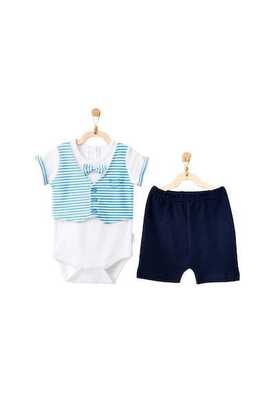 Dear Enika Andywawa Erkek Bebek Balina Motifli Papyonlu Tulum Şort Takımı Ac21554r 001