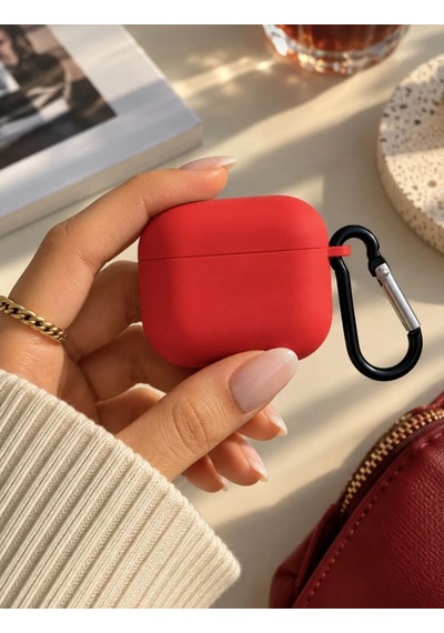 Fadex Apple AirPods 3.nesil İle Uyumlu Kılıf Askı Aparatlı Lansman Kırmızı