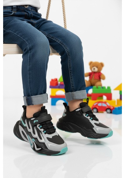 Marcokids Gri Cırtlı Hafif Erkek Çocuk Spor Ayakkabı 161-t5440210 P Gri