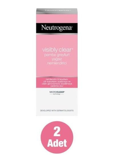 Neutrogena Visibly Clear Pembe Greyfurt Yağsız Yüz Nemlendirici 2 x 50 ML