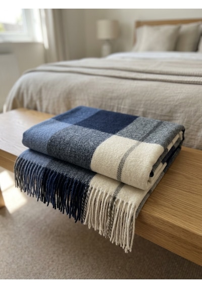 Gençev Home %100 Saf Yün Scotch Battaniye Tek Kişilik 160 x 220