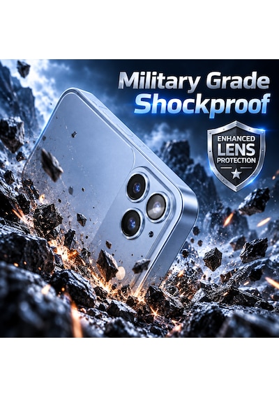Apple iPhone 18 Pro Max Uyumlu Pürüzsüz Çerçeveli Tam Koruma Kamera Camı / Lens Koruyucu - Buzul Rengi