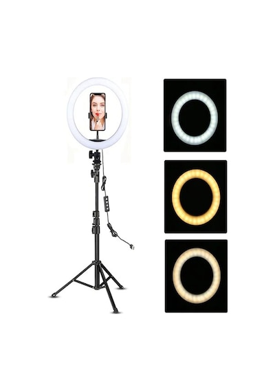 Deyatech Youtube Makyaj Kuaför 12" Ring Led Light Tripod