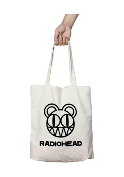 Art Hediye Radiohead Iki Tarafı Kalıcı Baskılı Yıkanabilir Bez Çanta Omuz Çantası Çok Renkli