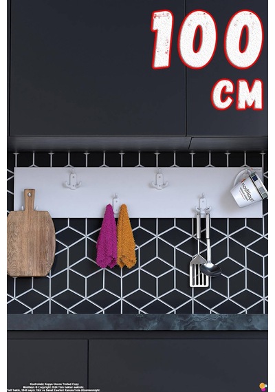 Geyik 18 Kancalı Mutfak Askısı 3'lü Set 86,4x9,6 Cm - Şık Tasgeyikm, Çok Amaçlı Düzenleyici Ve Yer Tasarrufu Beyaz