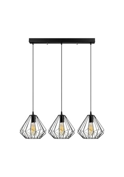 Modern Metal Gövdeli Avize, Salon Ve Mutfak İçin E27 Uyumlu, Siyah-2 Diğer
