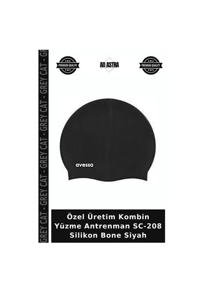 Özel Üretim Kombin Yüzme Antrenman Sc-208 Silikon Bone Siyah