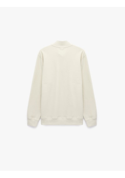 Koton Regular Fit Uzun Kollu Yarım Fermuarlı Sweatshirt Bej 7wam70012mk Ekru