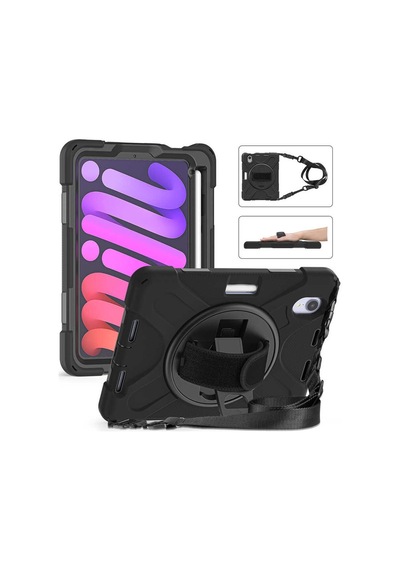 Apple Uyumlu iPad Mini 2021 6.nesil Kılıf Defender Tablet Tank Koruma Standlı Df22 Nano Kalem