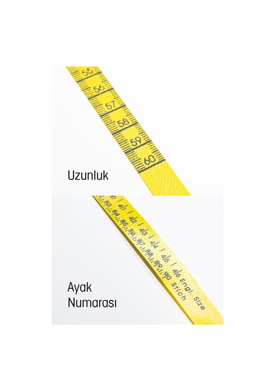 İtalyan Ayakkabı Modelist Mezurası - Ayak Numarası Ve Uzunluk Ölçme İkisi Bir Arada Mezura 60 Cm 1 M Diğer