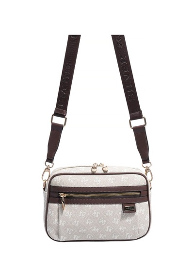 Silver Polo Sp1280 Kadın Çapraz Çanta Monogram Taş-kahve