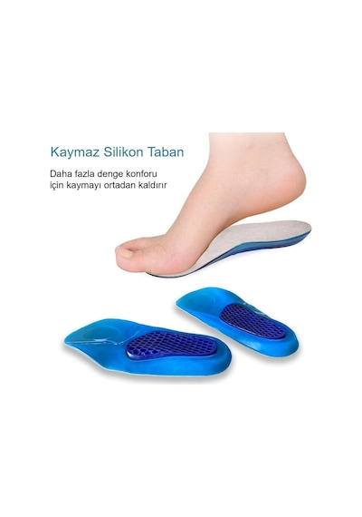Gel Comfort GC20 Ark Destekli Yumuşak Jel Ortopedik 3/4 Konfor Tabanlık
