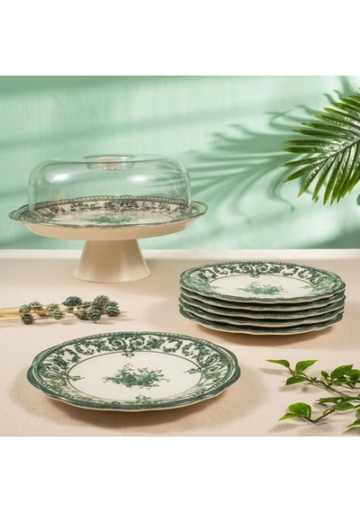 Fecra Majestic Green 8 Parça Sunum Seti Beyaz - Yeşil