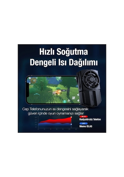 Dl-a5 Cep Telefonu Soğutma Fanı Radyatör Soğutucu- 5775 - Karbul8510-3888 Siyah