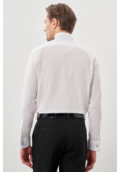 İmza Beyaz Ata Yaka Uzun Kol Cepsiz Slim Fit Basic Pamuklu Gömlek 1004255060 İmza Beyaz Ata Yaka Uzun Kol Cepsiz Slim Fit Basic Pamuklu Gömlek 1004255060