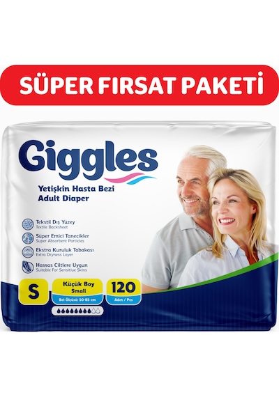 Giggles Yetişkin Bel Bağlamalı Hasta Bezi Small 4 x 30'Lu