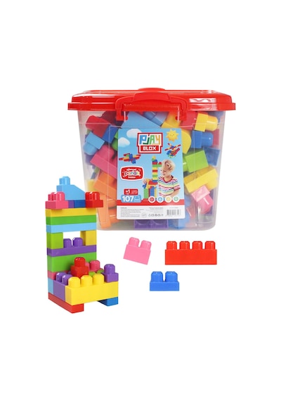 Play Blox Yapı Oyuncakları 107 Parça Kovalı Parlak Renkler Mega Blok Seti 3103