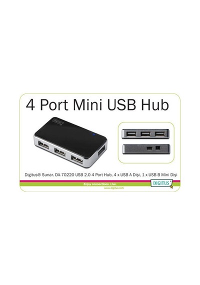 Digitus Da-70220 4 Port USB 2.0 Çoklayıcı (Adaptörlü)