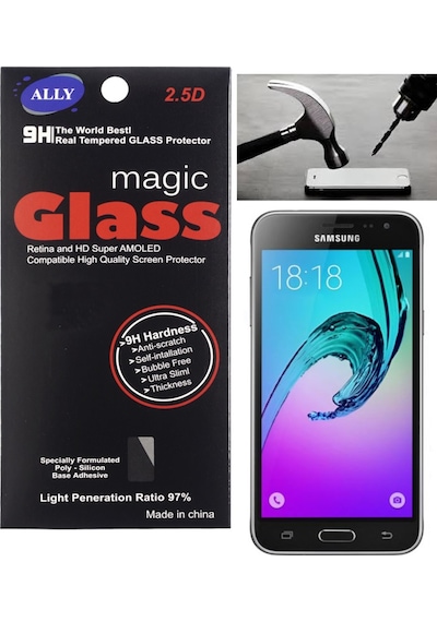 Ally Samsung Uyumlu Galaxy J3 J320 2016 Için Tempered Kırılmaz Cam Ekra Rz