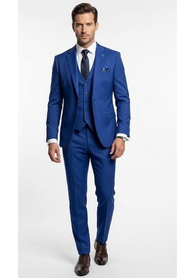 Erkek 3 Parça Slim Fit Takım Elbise Klasik Likralı Kumaş, Tek Düğme, Çift Yırtmaçlı Modern Kesim Ceket Yelek Pantolon Saks Erkek 3 Parça Slim Fit Takım Elbise Klasik Likralı Kumaş, Tek Düğme, Çift Yırtmaçlı Modern Kesim Ceket Yelek Pantolon Saks