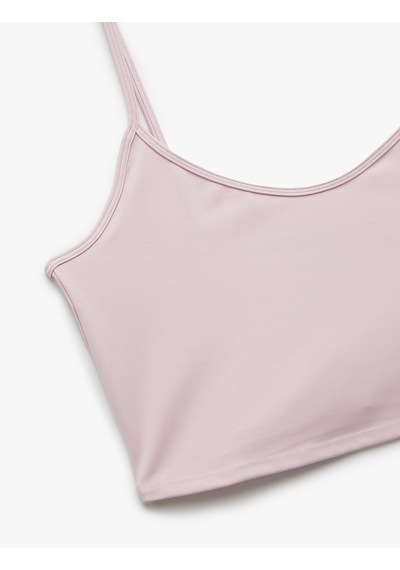 Koton İp Askılı İnterlok Crop Sporcu Atleti Açık Pembe 5sak30129nk Pembe