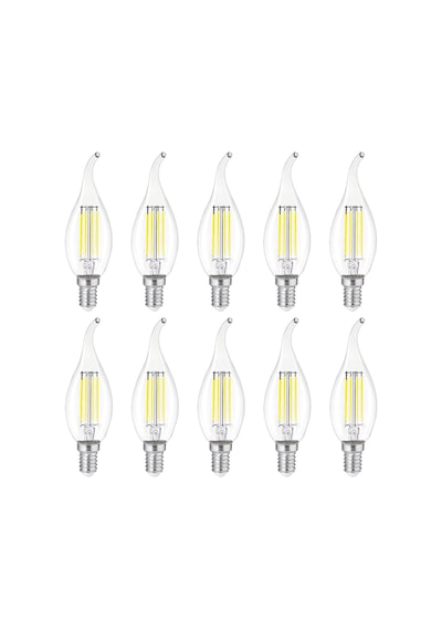 Heka 10'lu Led Filament Rustik Ampul Kıvrık Uç 6w E14 6500k Beyaz Işık