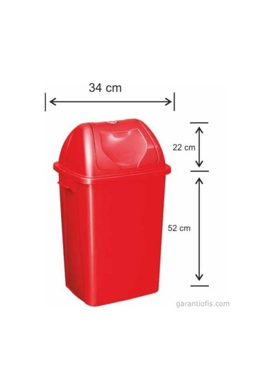 Garanti Metal 7583 Plastik Çatı Kapaklı Çöp Kovası (50 Litre)