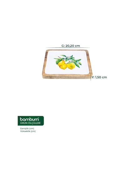 Bambum Kangura - Mango Ağacından Kare Tepsi Limon Küçük Sarı