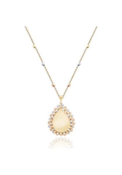 Diamond Line-Gülaylar - 3 Renkli Altın 14 Ayar Toplu Kolye N11.24648