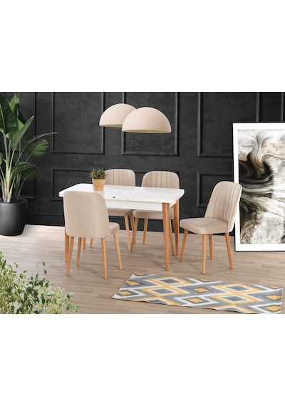 Beyaz 75 130+30 Kelebek Açılabilir Masa Beyaz