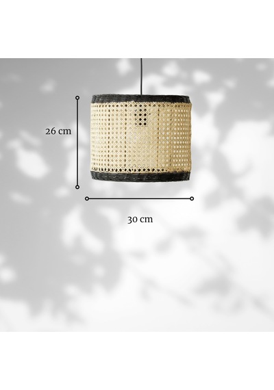 Modern İskandinav Hazeran & Rattan Avize Siyah