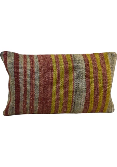 Zehra Abla Halı Yeni El Dokuma Dekoratif Lumbar Kilim Kırlent Yastık Kılıfı 6111